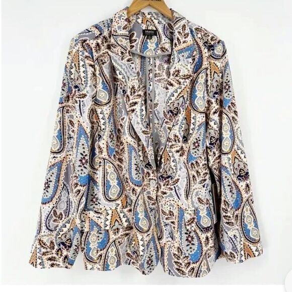 Marée Pour Toi Paisley Printed Blazer
Jacket Lightweight Crepe Colorful Size 16 - Picture 5 of 9